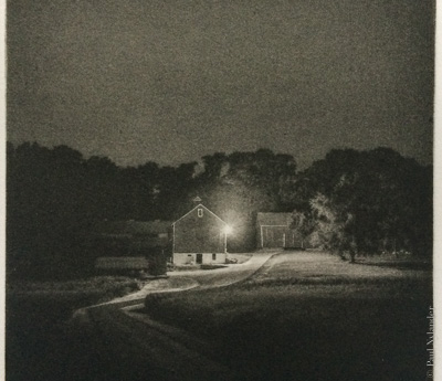 Photogravure print of Farmhouse at Night ©Paul Nylander