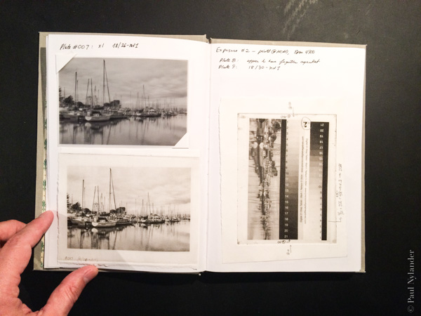 photogravure notes for creating the Moss Landing image ©Paul Nylander